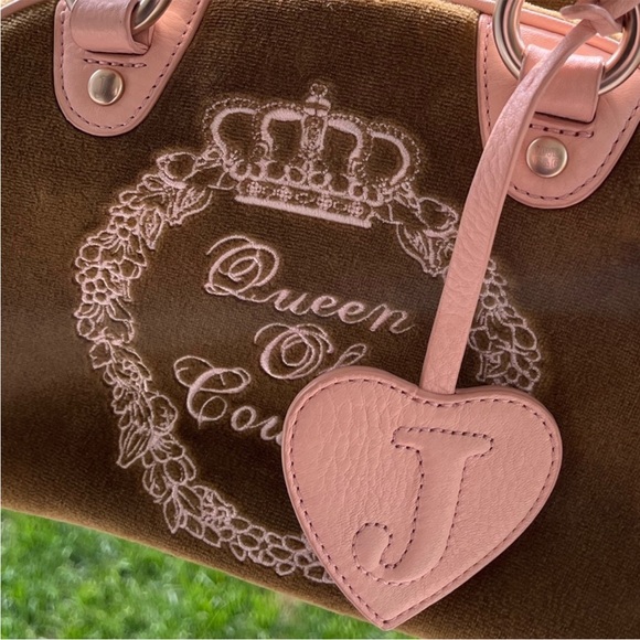 Juicy Pink & Green Velour Bowler Bag - Picture 2 of 10